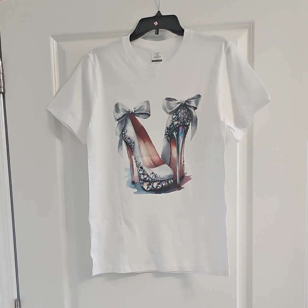 Graphic Tee with High Heel Design